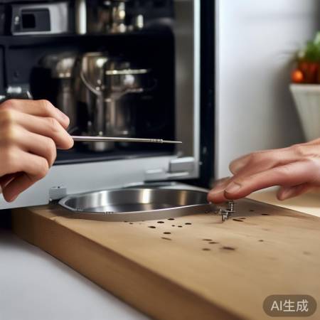 打开油烟机盖,安全拧螺丝