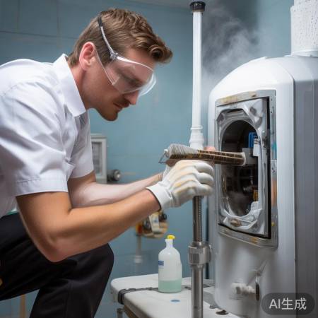 轻刷热水器入水口