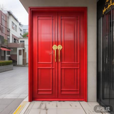 红色防盗门套管增活力