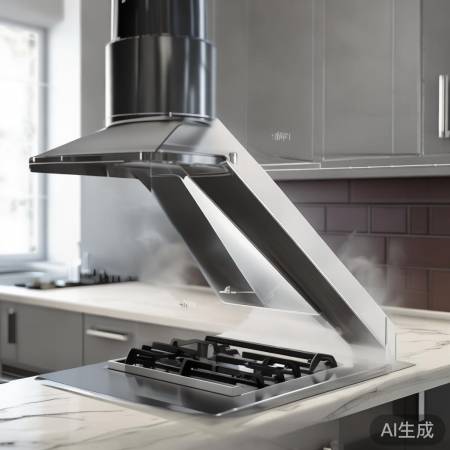 烟筒倾斜45-60度,油烟易排