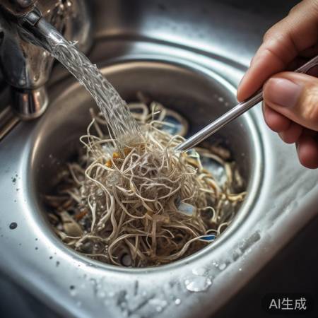 洗衣机排水口检查，异物堵塞通渠