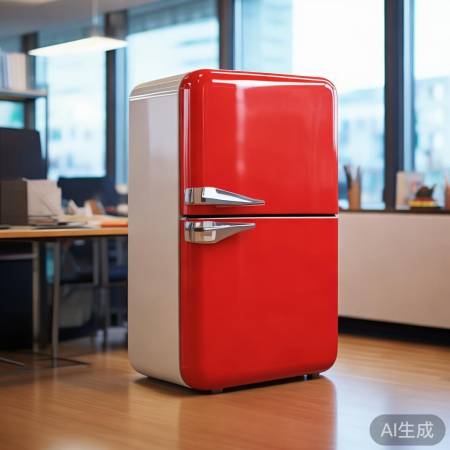 复古小冰箱,怀旧亮丽风景