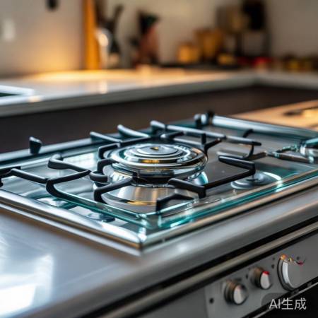 小天鹅灶台燃气灶，掀盖查看。