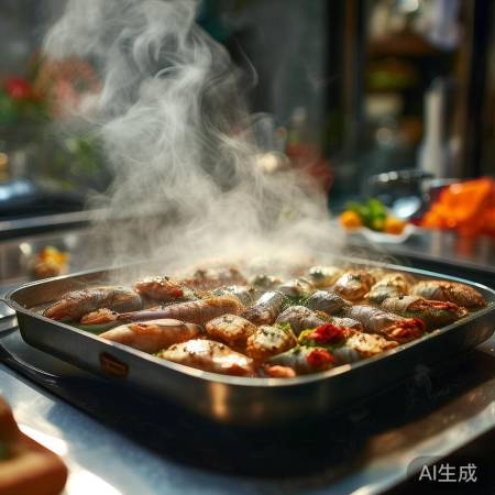 “集成灶蒸海鲜,锁鲜神器”