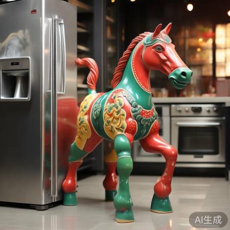 千年国宝三彩马冰箱上展